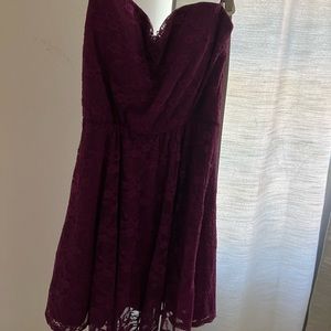 Purple Strapless Dress